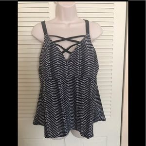 Ava&Viv Criss Cross Tankini Swimsuit Top